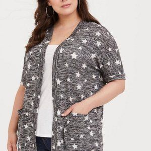 Torrid Grey Star Marled Knit Cardigan Size 2
